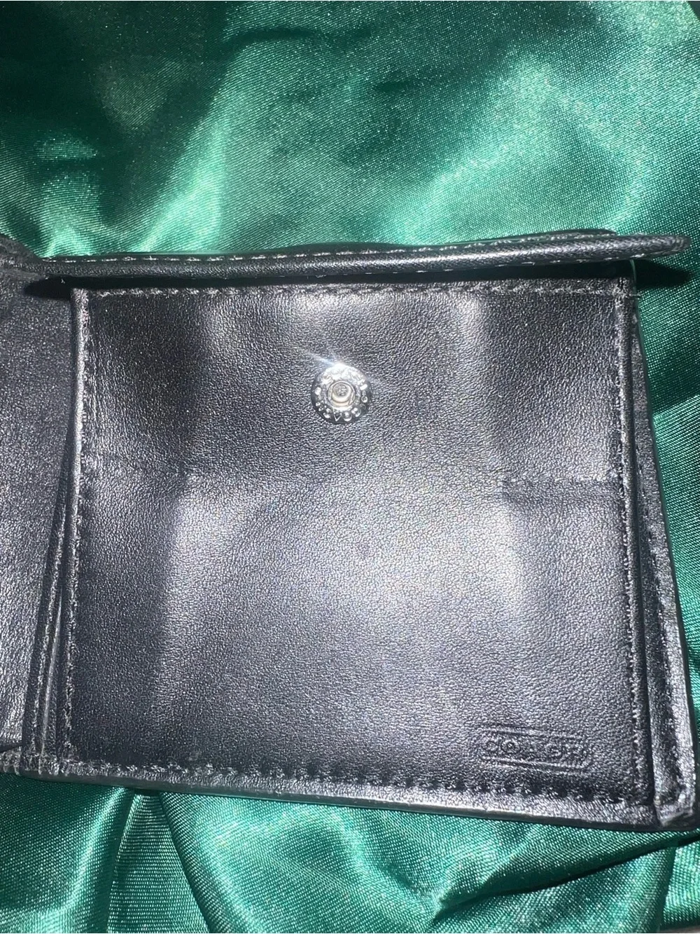 Coach Classic Black Leather Bifold Wallet - Men Accessories